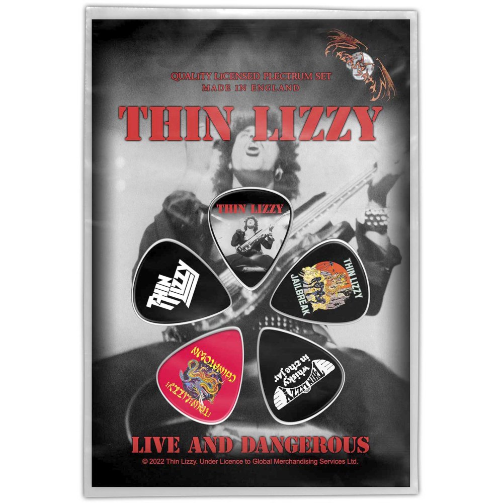 Thin Lizzy - Live & Dangerous Plektrum - 5er Set - Mehrfarben